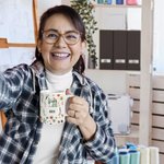 Personalised Sewing Theme Ceramic Mug with Name Birthday Mother's Day Gift for Mother Sewing Lover