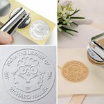 Personalised Cute Animal Dog Cat Book Embosser Embossing Stamp with Text Christmas Birthday Gift for Book Lovers