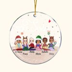 Gepersonaliseerde Soul Sisters Schattig Cartoon Meisje Acryl Ornament Cadeau voor Zus