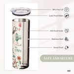 Gepersonaliseerd naaien thema Food Grade 20oz Skinny Tumbler met deksel en rietje schoonmaakborstel Verjaardag Moederdag cadeau voor moeder naailiefhe