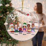 Personalisierte „Besties Forever“ Acryl Ornament mit Cartoon Mädchen und Namen Weihnachtsbaum Deko Geschenk für Beste Freunde
