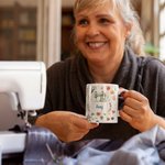 Personalised Sewing Theme Ceramic Mug with Name Birthday Mother's Day Gift for Mother Sewing Lover