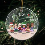 Ornament Acrylique Personnalisé avec Nom et Personnage des Filles Thème Amitié Décoration de Sapin Cadeau de Noël pour Famille Sœur