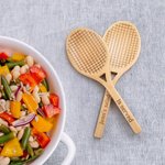 Gepersonaliseerde Food Grade Houten Tennis Racket Salade Servers met Gegraveerde Tekst Set van 2 Grappig Geschenk voor Tennis Lovers