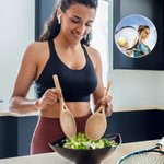 Gepersonaliseerde Food Grade Houten Tennis Racket Salade Servers met Gegraveerde Tekst Set van 2 Grappig Geschenk voor Tennis Lovers