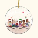 Personalisierte „Besties Forever“ Acryl Ornament mit Cartoon Mädchen und Namen Weihnachtsbaum Deko Geschenk für Beste Freunde