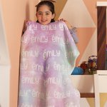 Personalised Cartoon Cute Font Fleece Blanket with Name and Gradient Colour High Quality Super Soft Home Decor Birthday Gift for Kids