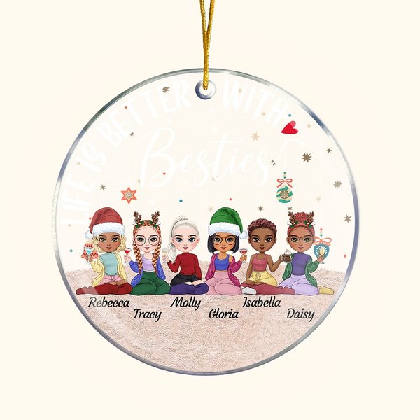 Gepersonaliseerd Life Is Better With Besties Acryl Ornament Gift voor Vriendin Zus