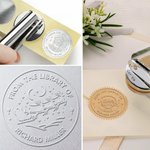 Personlig jultomte ren design bokpräglare handhållen präglare präglingsstämpel med namn julklapp för bokälskare familj