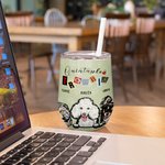 Personlig Trouble Maker Pet Portrait 12oz Wine Tumbler Födelsedagspresent för husdjursälskare