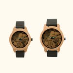 Orologio fotografico personalizzato in legno di bambù inciso con testo Regalo di compleanno per donne e uomini