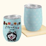 Personlig Trouble Maker Pet Portrait 12oz Wine Tumbler Födelsedagspresent för husdjursälskare