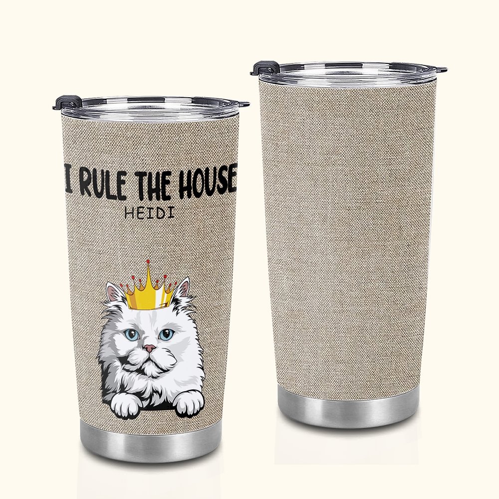 Henkilökohtainen me hallitsemme talon 20oz Tumbler syntymäpäivälahja lemmikkieläinten ystävälle 1