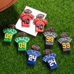 Boucles d'Oreille en Argile 3D Personnalisées avec Numéro de Maillot de Rugby Cadeau d'Anniversaire pour Fans de Rugby