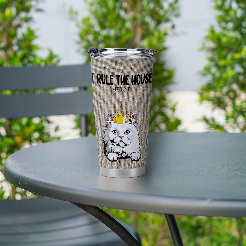 Henkilökohtainen me hallitsemme talon 20oz Tumbler syntymäpäivälahja lemmikkieläinten ystävälle 2