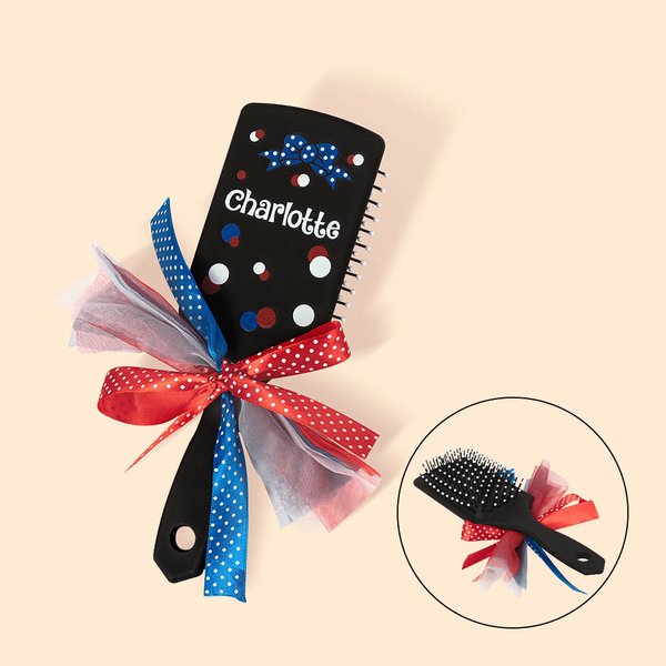 Cepillo de Pelo Personalizado Peine de Masaje Antiestático con Cinta Accesorio de Peluquería Regalo para Chica Adolescente Equipo de Animadoras