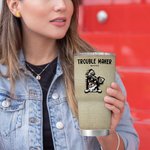 Personalized Cute Trouble Maker 30oz Tumbler Drinks with Name Birthday Gift for Pet Lover