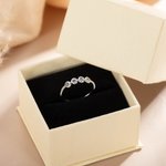 Personalized Dainty Initials Stacking Ring in Silver Women's Day Birthday Anniversary Gift for Her