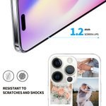 Personalisierte 6 Fotos Collage iPhone Fall mit Namen und Datum Valentinstag Jahrestag Geschenk für Paar