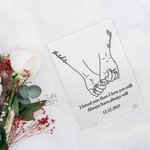 Henkilökohtainen Holding Hands Line Art Akryyli Plaque Ystävänpäivä Vuosipäivä Lahja Kodin sisustus pariskunnalle