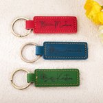 Porte-clés en Cuir Personnalisé avec Nom et Fleur de Naissance Cadeau d'Anniversaire et de Mariage pour Elle