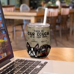 Personalizzato This Is Our Couch Wine Tumbler with Straw 12oz Cute Cat Dog Cup Birthday Gift for Pet Lover Owner (Regalo di compleanno per chi ama gli