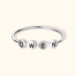 Personalized Dainty Initials Stacking Ring in Silver Women's Day Birthday Anniversary Gift for Her