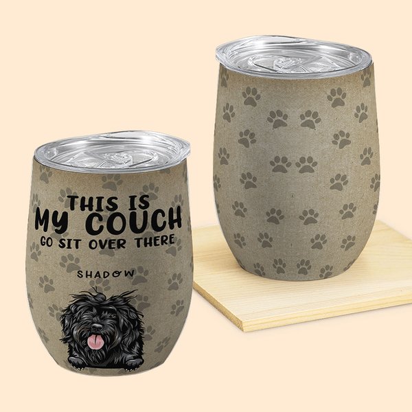 Personalizzato This Is Our Couch Wine Tumbler with Straw 12oz Cute Cat Dog Cup Birthday Gift for Pet Lover Owner (Regalo di compleanno per chi ama gli