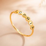 Personalized Dainty Initials Stacking Ring in Silver Women's Day Birthday Anniversary Gift for Her