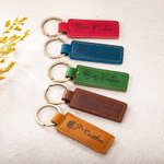 Porte-clés en Cuir Personnalisé avec Nom et Fleur de Naissance Cadeau d'Anniversaire et de Mariage pour Elle