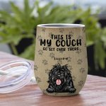 Personalizzato This Is Our Couch Wine Tumbler with Straw 12oz Cute Cat Dog Cup Birthday Gift for Pet Lover Owner (Regalo di compleanno per chi ama gli