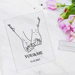 Henkilökohtainen Holding Hands Line Art Akryyli Plaque Ystävänpäivä Vuosipäivä Lahja Kodin sisustus pariskunnalle