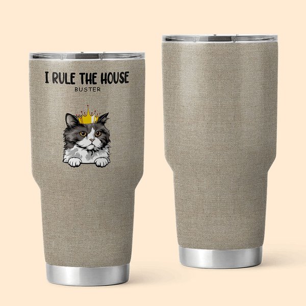 Personalized Interesting Pet Rule This House 30oz Tumbler Drinks with Name Birthday Gift for Pet Lover