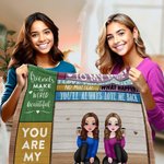 Personalized Besties Make The World Beautiful Colorful Trendy Super Soft Blanket Birthday Gift for Besties Sisters