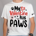 Personalized My Valentine Has Paws T-Shirt Hoodie Sweatshirt with Pet Names Valentine's Day Gift for Pet Lover