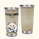 Bicchiere personalizzato da 20 once per amanti degli animali domestici, con un simpatico cane e un gatto.