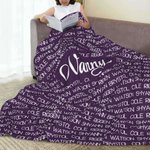 Manta familiar personalizada de lana suave multicolor con 1-20 nombres Regalo de cumpleaños de Navidad para la familia de los abuelos