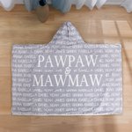 Couverture à Capuche Personnalisée avec Noms Cadeau Anniversaire Noël pour Grand-parents et Parents