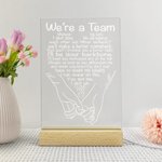 Luce notturna personalizzata Pinky Promise Love Vows Rainbow LED con base in legno Decorazione per la casa Regalo di San Valentino per la coppia