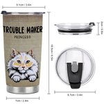 Bicchiere personalizzato da 20 once per amanti degli animali domestici, con un simpatico cane e un gatto.