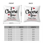 Personalizzato I Choose You Throw Pillow Cover Decorazione per la casa con nome e testo Anniversario Regalo di San Valentino per la persona amata