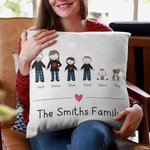 Taie d'Oreiller Personnalisée avec Nom et Personnage du Thème de Pyjama Soirée Familiale Motif Flocons de Neige Cadeau Décoratif de Noël et Nouvel An
