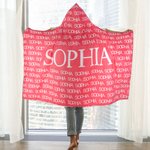 Couverture à Capuche Personnalisée avec Noms Cadeau Anniversaire Noël pour Grand-parents et Parents