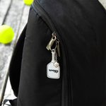 Portachiavi personalizzato con nome inciso della racchetta da pickleball in acciaio inossidabile con mini charm per pickleball Accessorio per zaino pe 6