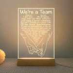 Luce notturna personalizzata Pinky Promise Love Vows Rainbow LED con base in legno Decorazione per la casa Regalo di San Valentino per la coppia