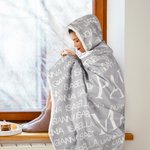 Personalized Soft Hooded Blanket with Names Birthday Christmas Gift for Grandma Mother
