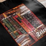 Biblioteca personalizzata Libro Design retrò Borsa in tela con nome Regalo per gli amanti dei libri
