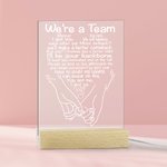 Luce notturna personalizzata Pinky Promise Love Vows Rainbow LED con base in legno Decorazione per la casa Regalo di San Valentino per la coppia