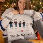 Taie d'Oreiller Personnalisée avec Nom et Personnage du Thème de Pyjama Soirée Familiale Motif Flocons de Neige Cadeau Décoratif de Noël et Nouvel An