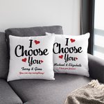 Personalizzato I Choose You Throw Pillow Cover Decorazione per la casa con nome e testo Anniversario Regalo di San Valentino per la persona amata